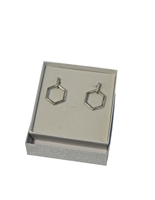 Sterling silver earrings geometric shape " Esagygon"